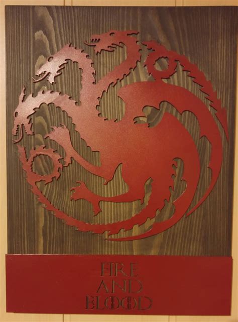 Laser cut metal house Targaryen banner Game of thrones | Etsy