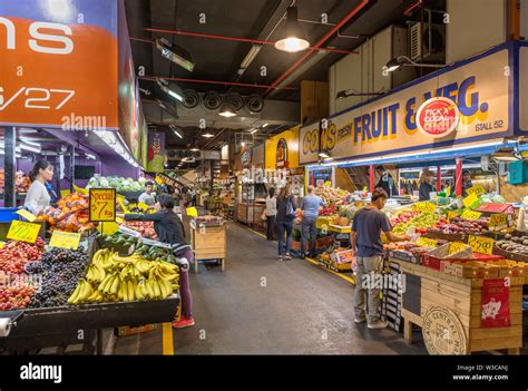 Produce stalls in Adelaide Central Market, Adelaide, South Australia ...