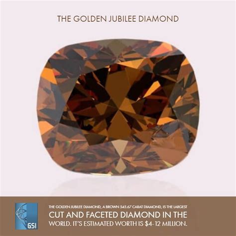 Gemological Science International (GSI) on Twitter: "The Golden Jubilee Diamond, a brown 545.67 ...