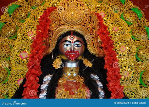 Goddess Kali Idol Decorated at Puja Pandal, Kali Puja Also Known As ...