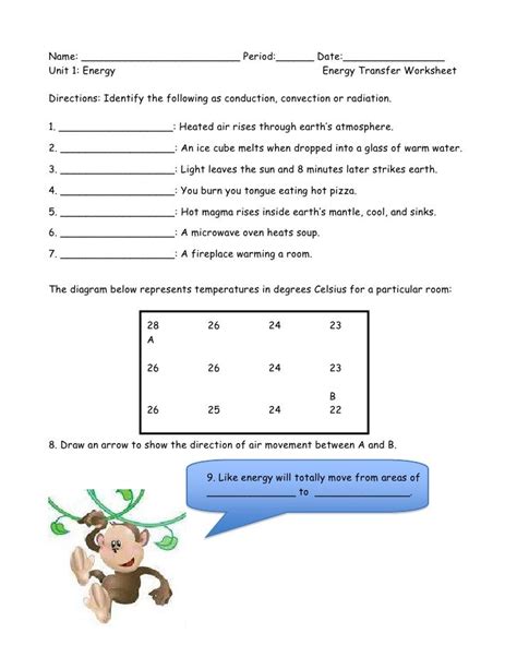 Energy Transfer Worksheet