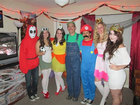 DIY: Mario Party Group Costume Shy Guy, Yoshi, Princess Daisy, Luigi, Mario, Princess Peach ...