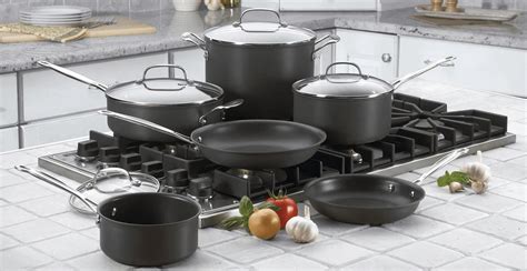 best hard anodized cookware for gas stove Cooks standard 8-piece black cookware set with lids-02487