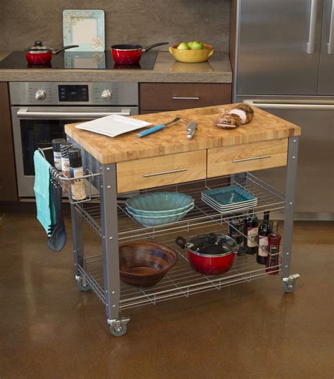 Professional Chef's Kitchen Work Station with Wire Shelves | Kitchen ...