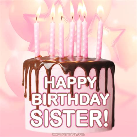 Happy Birthday Sister Gif With Name | The Cake Boutique