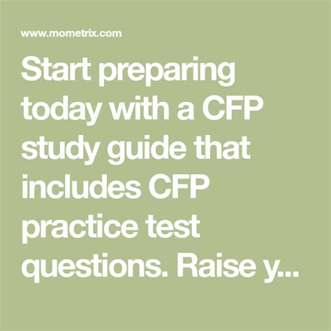 Start preparing today with a CFP study guide that includes CFP practice ...