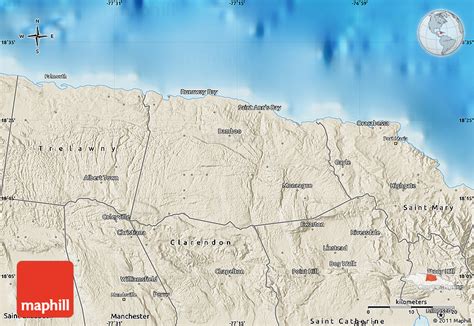 Shaded Relief Map of Saint Ann