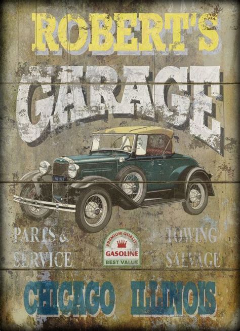 GARAGE SHOP Personalized Sign Print Retro by southcoaststudio | Personalized signs, Sign ...