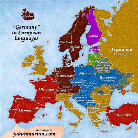 Names of Germany in European languages | European map, European ...