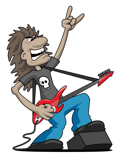 Heavy Metal Rock Guitarist Cartoon Vector Illustration 345225 Vector ...
