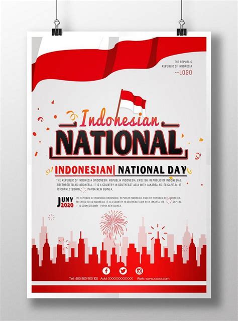 Template Poster Kertas Merah Gaya Sederhana Hari Nasional Indonesia Seder Untuk Diunduh Gratis ...