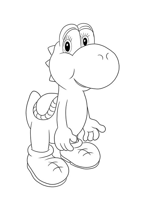 Cute Yoshi from the Super Mario game for free printing and fun coloring