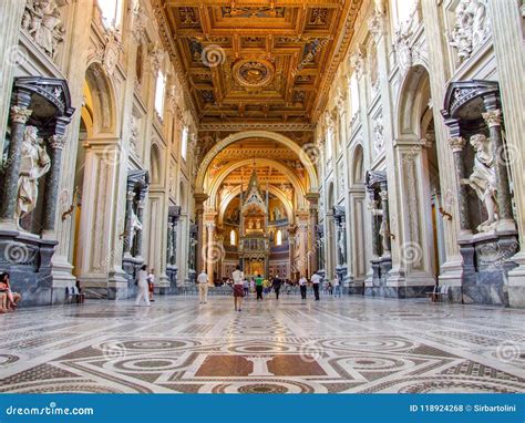 Interior of the Archbasilica of St. John Lateran in Rome Editorial ...