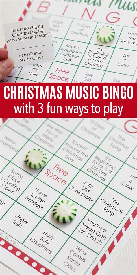 Printable Christmas Music Bingo with 3 Fun Ways to Play | Sunny Day Family