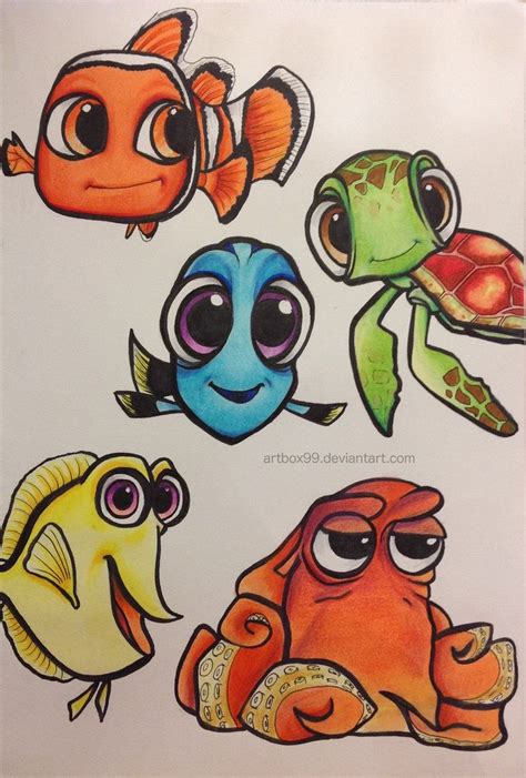 How to draw baby dory from finding dory really easy drawing tutorial – Artofit