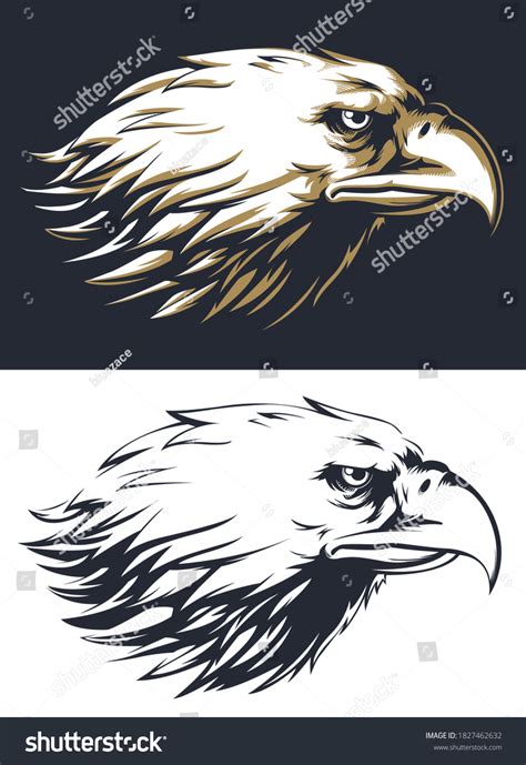 Silhouette Eagle Head Sideview Isolated Vector Stock Vector (Royalty ...