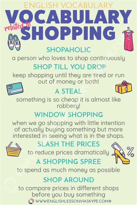 English words and phrases connected to shopping – Artofit