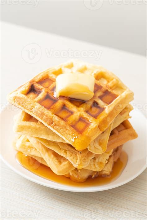 waffle stack with butter and honey 6781439 Stock Photo at Vecteezy