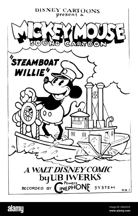 Poster for the 1928 Mickey Mouse cartoon, Steamboat Willie Stock Photo - Alamy