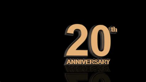 20th Anniversary. Golden 3d lettering text. 2014602 Stock Video at Vecteezy