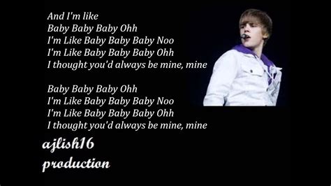 Justin Bieber ~ Baby (Acoustic) Lyrics - YouTube