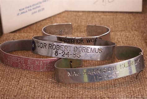 POW-MIA Bracelets | I remember these. The name on each bracelet is an American who was either a ...