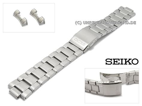 Replacement watch strap SEIKO 20mm stainless steel partly solid curved ends for SNQ007