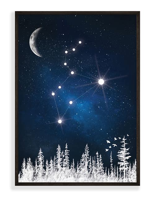 Zodiac Gifts Wall Art Zodiac Constellation Poster | Etsy