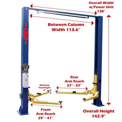 Race Tools Direct 9,000 lb. Capacity, Overhead 2 Post Lift - Asymmetric ...