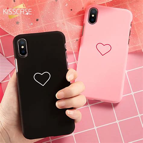 KISSCASE Lover Heart Cute Case For iPhone X XR XS Max Cases For iPhone 5s Se 6s 7 8 Plus Ultra ...