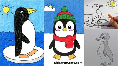 Penguin Drawings For Kids