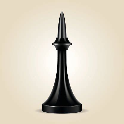 Chess Piece Black Bishop Isolated, Look Like Realistic Stock Clipart ...