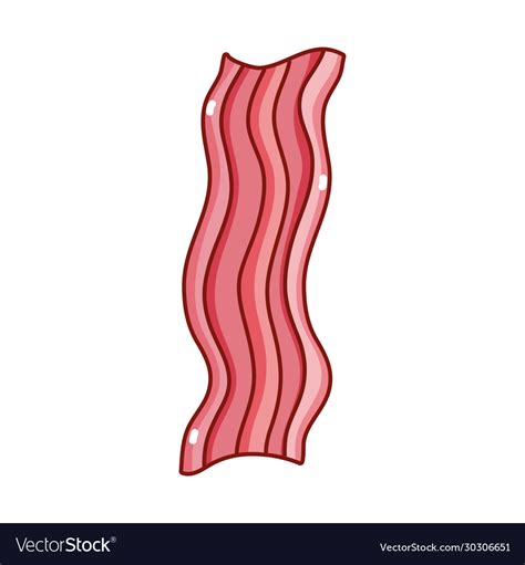 Breakfast food bacon cartoon isolated icon Vector Image