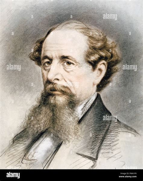 Charles Dickens. Portrait of the 19th century English writer by the artist, Edward Goodwyn Lewis ...