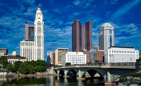 Skyline of Columbus under Blue Skies in Ohio image - Free stock photo ...