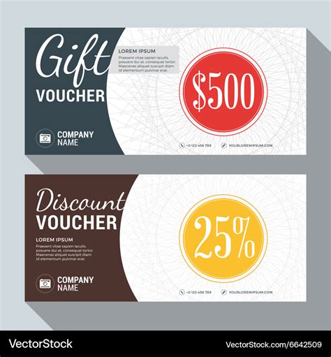 Gift and discount voucher design print template Vector Image