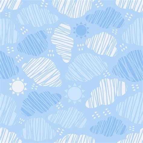 Premium Vector | Seamless blue sky with clouds pattern background