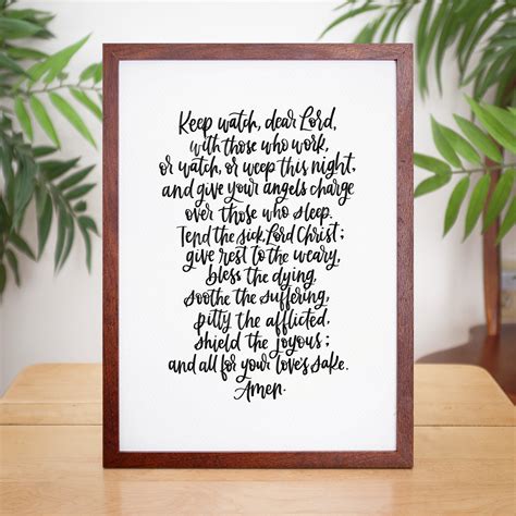 Hand Lettered Prayer Digital Download Compline Book of Common Prayer - Etsy