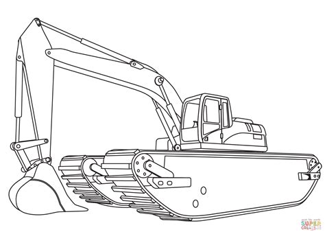 Free Printable Excavator Coloring Pages : Excavator Clipart Colouring Page Excavator Colouring ...