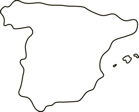 Map of Spain. Simple outline map vector illustration 8726688 Vector Art ...