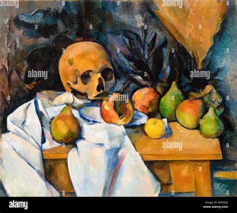 Paul Cézanne, Still life with Skull, still life painting, 1895-1900 Stock Photo - Alamy