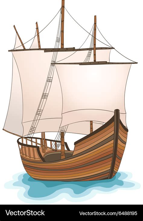 Wooden ship Royalty Free Vector Image - VectorStock