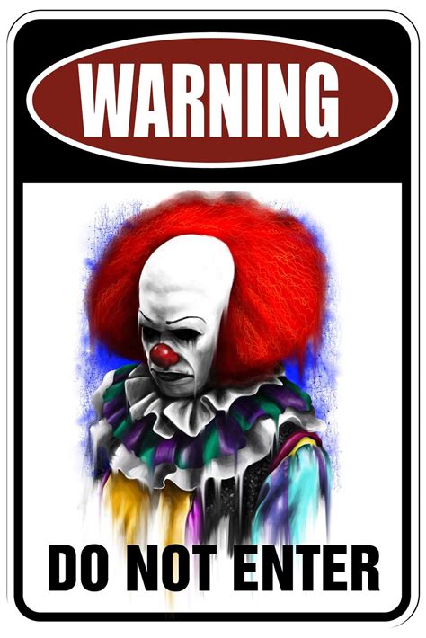 Warning Evil Clown - DO NOT ENTER Funny Metal Sign for your garage, man ...