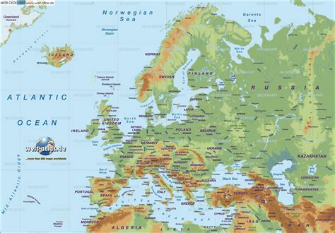 Maps: Map Of Europe Physical