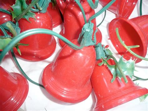 Christmas Bell Lights Vintage lighted Bells String of