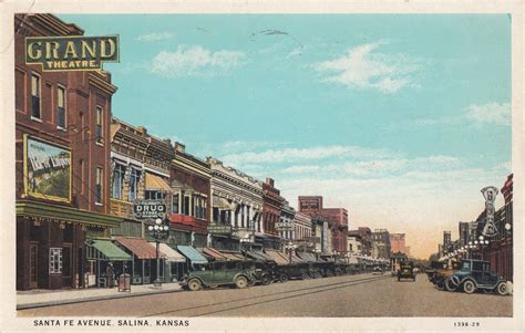 Santa Fe Avenue, Salina, Kansas, Late 1920s | Salina kansas, Kansas, Salina