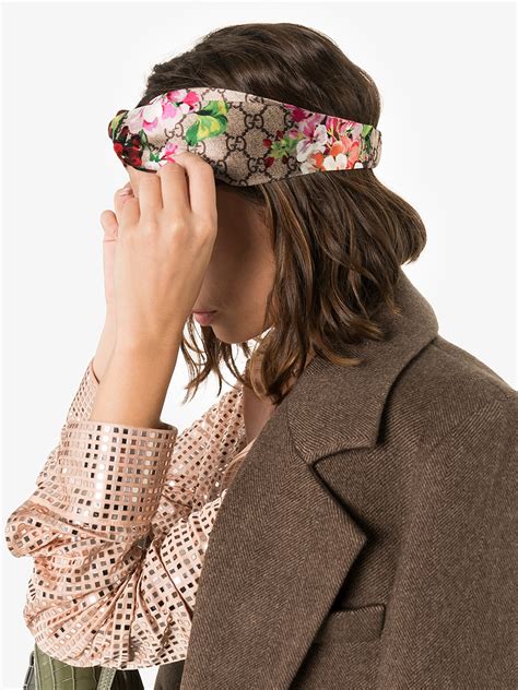 Gucci Multicoloured floral logo print silk headband | Browns