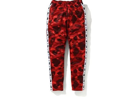 BAPE Color Camo Tape Jersey Pants Red Men's - FW20 - GB