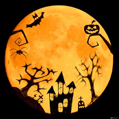 Vintage Halloween Moon Clip Art