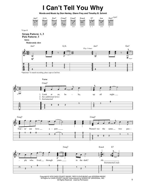 I Can't Tell You Why by Eagles - Easy Guitar Tab - Guitar Instructor